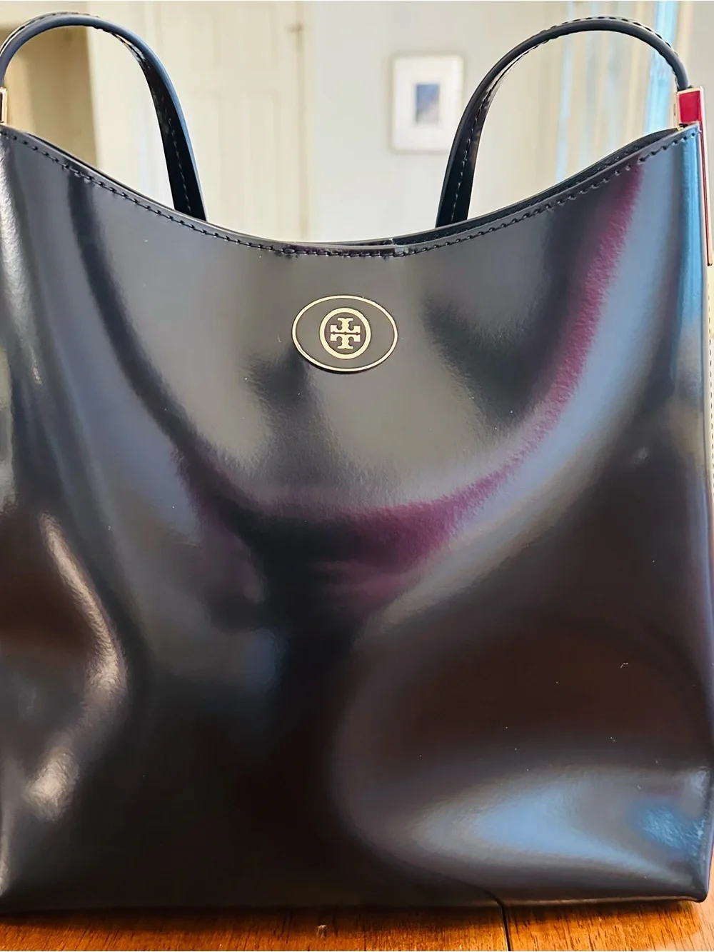 Tory Burch Black Robinson Spazzolato Leather Hobo Bag